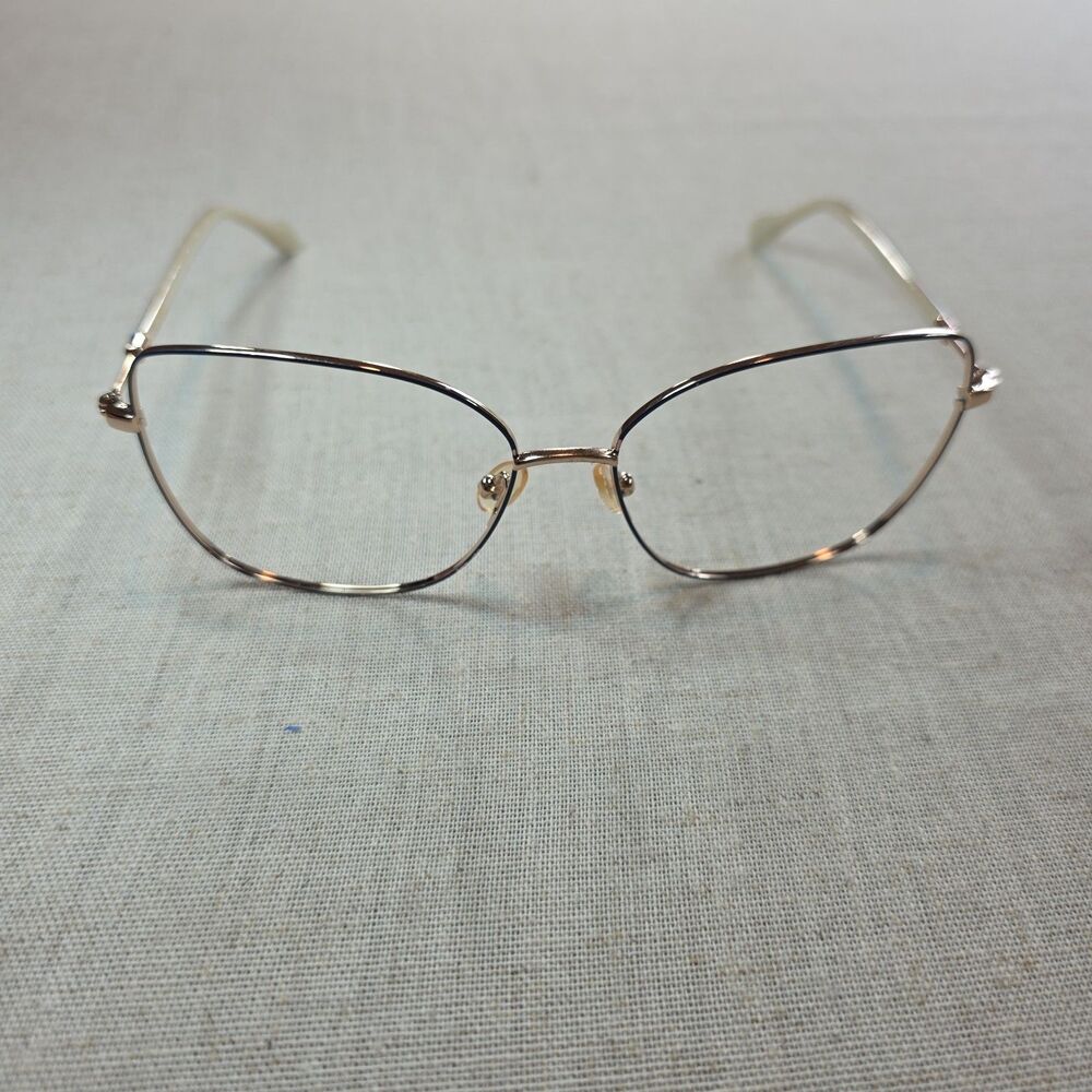 Lilly Pulitzer Catalina Eyeglass Frames Gold Metal Floral Temple Arms Women's - Picture 3 of 10